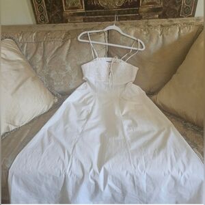 NWOT Free People white/cream cut out maxi dress with thin straps